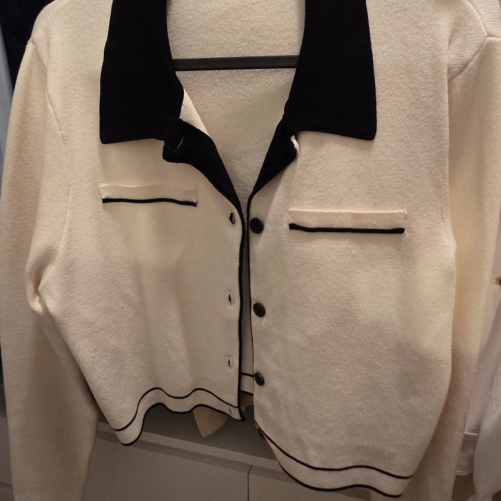 OAK + FORT Black and Cream Jacket